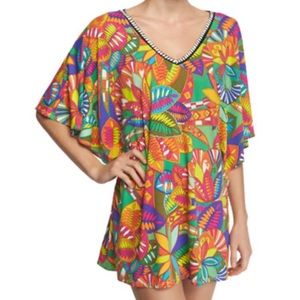 Trina Turk “Montezuma” Print Swim Coverup Tunic Mini Dress - xs